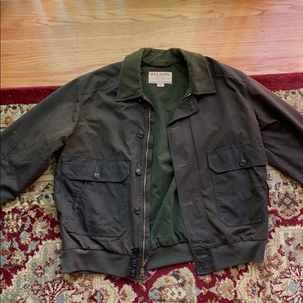 FILSON - RANGER OIL CLOTH BOMBER - OCRA GREY XXL